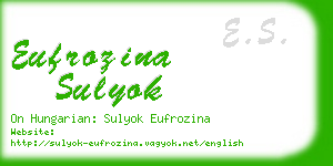 eufrozina sulyok business card